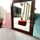 Art Deco rosewood and brass mirror