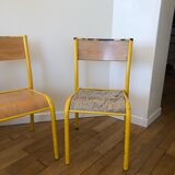 Set of 5 school vintage chairs