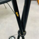 Floor lamp 3 arms 50 years brass and black lacquer for house Arlus