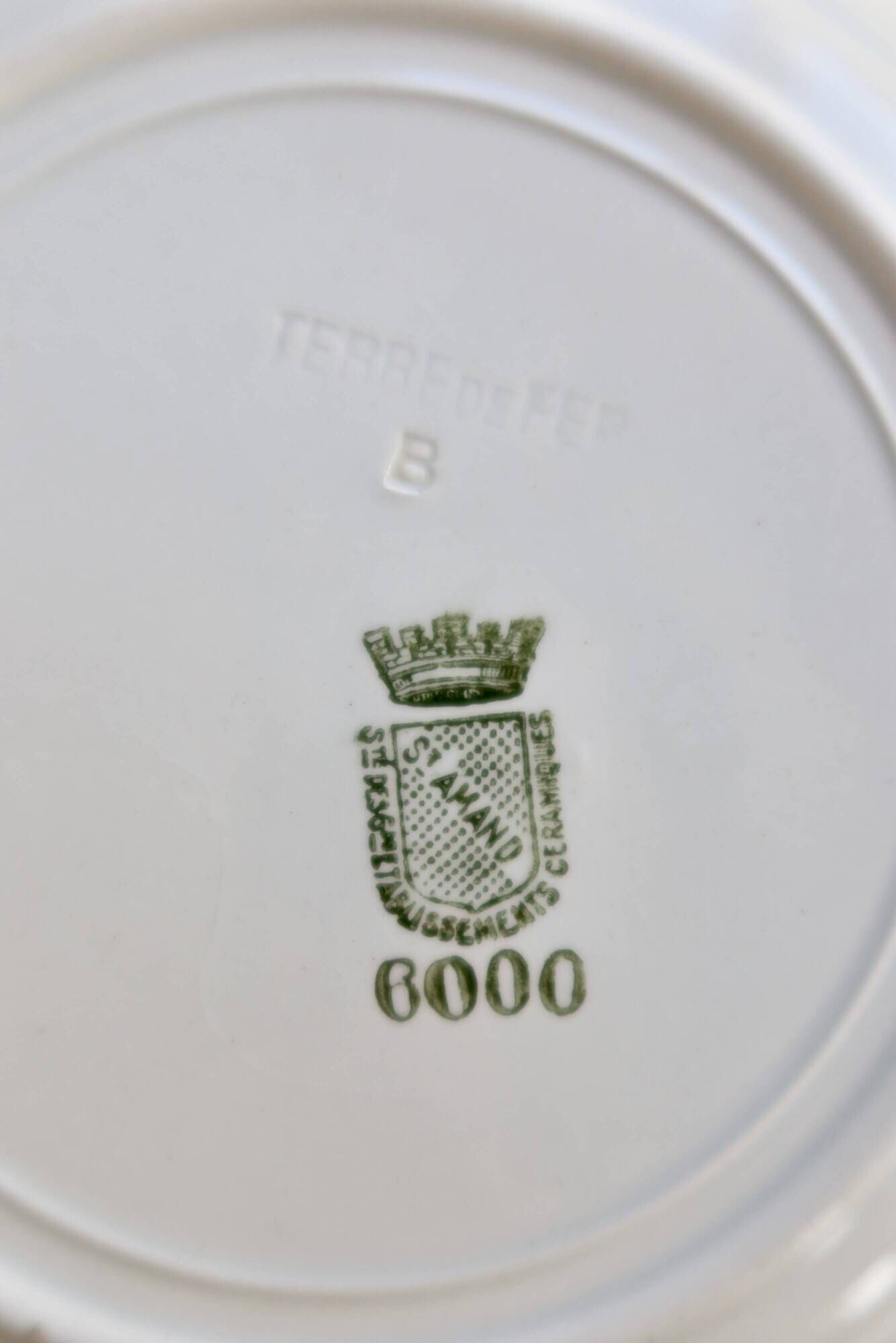 4 vintage deep plates, ironstone Saint Amand model 6000