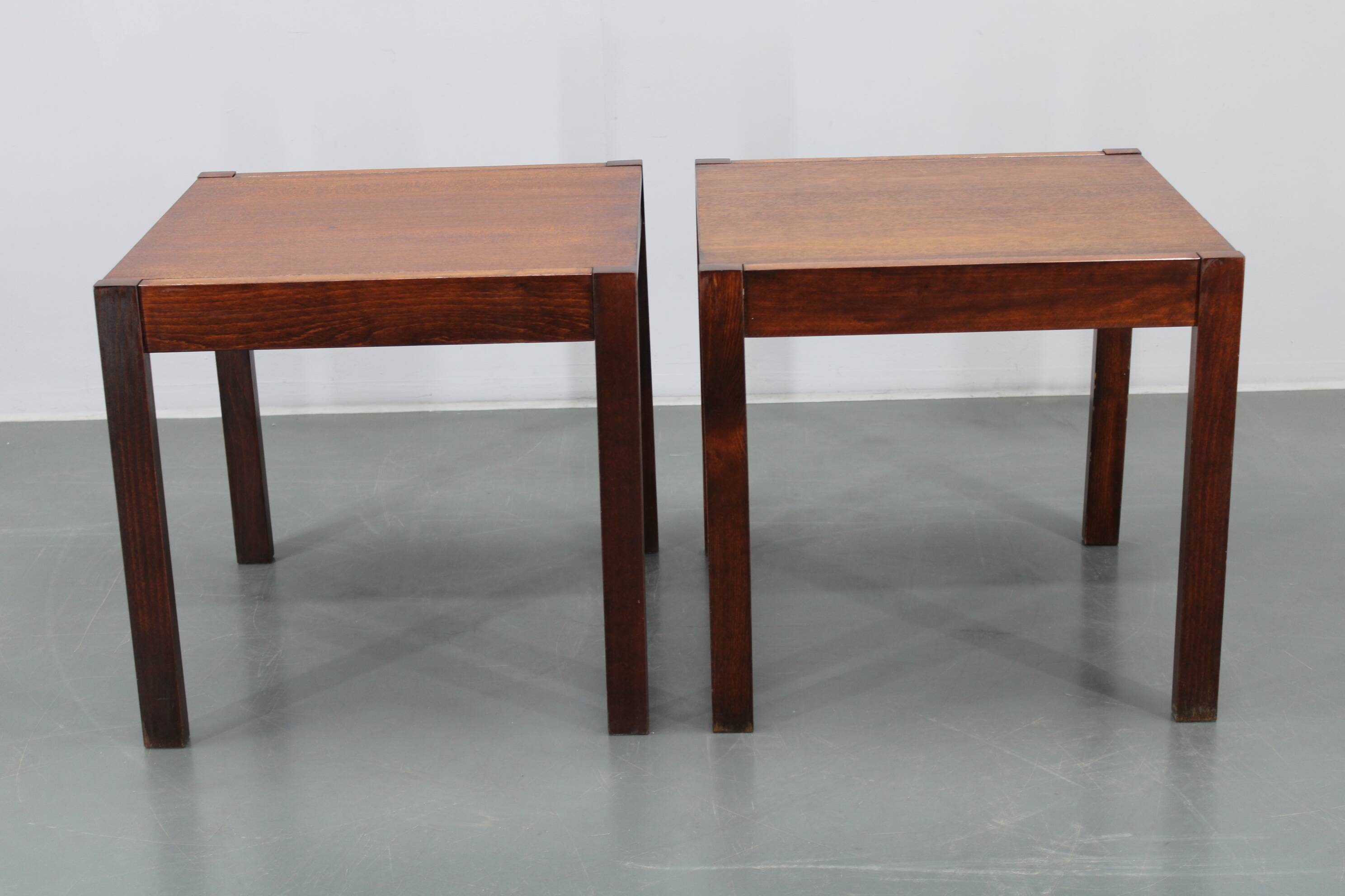 1960s Set of Two Square Side/Coffee Wooden Tables , Denmark