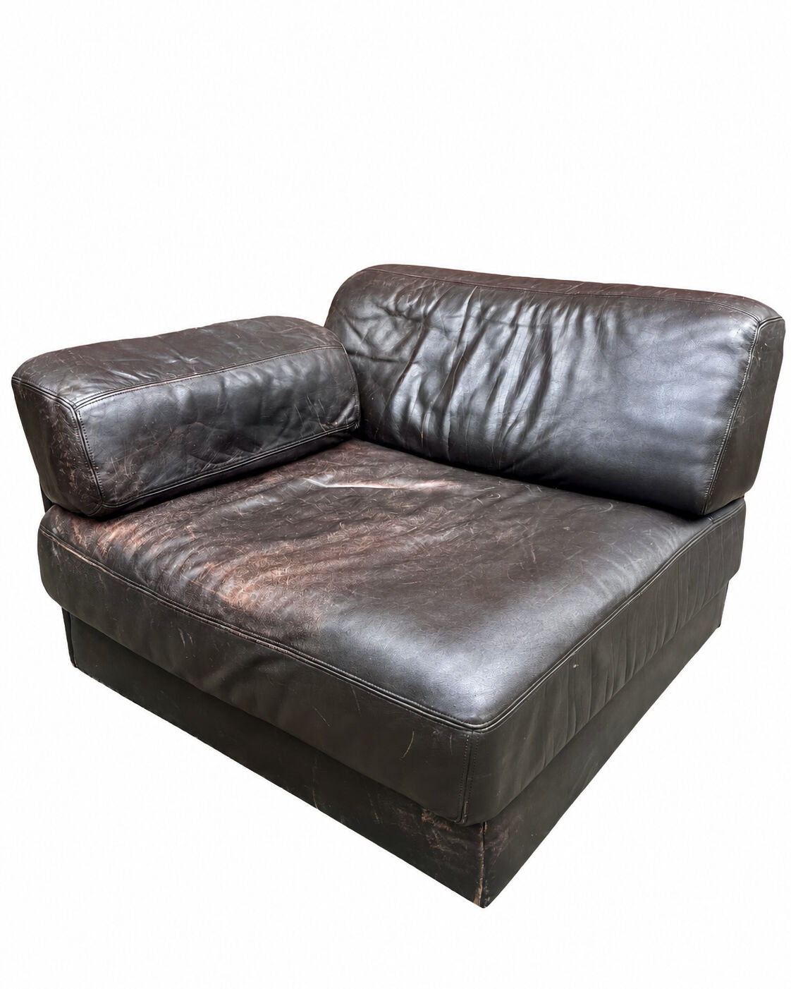 Corner leather armchair De Sede, 1970s
