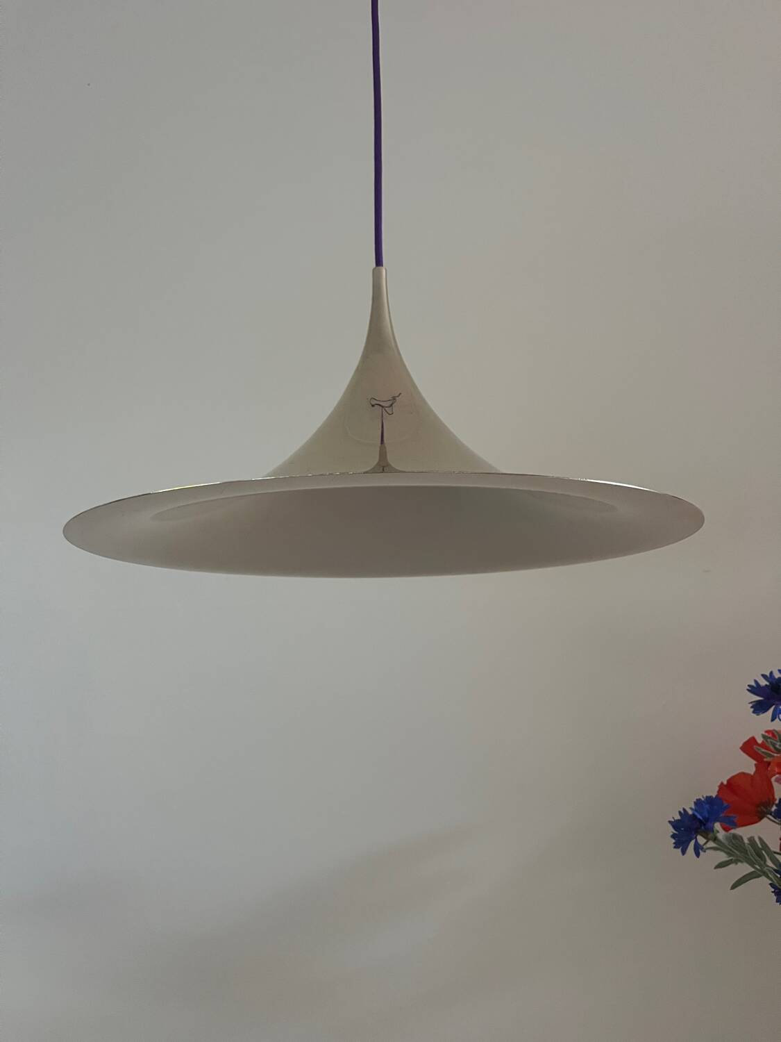 Semi pendel vintage en laiton (47cm) - Fog & Mørup - Lampe design danoise