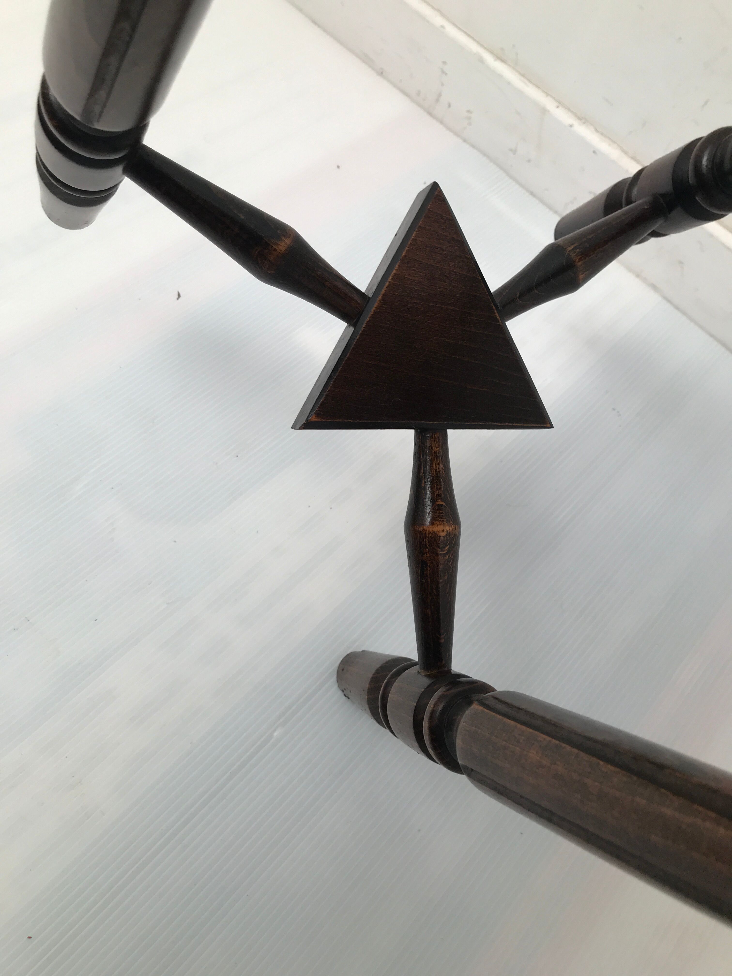 Wooden stool tripod foot