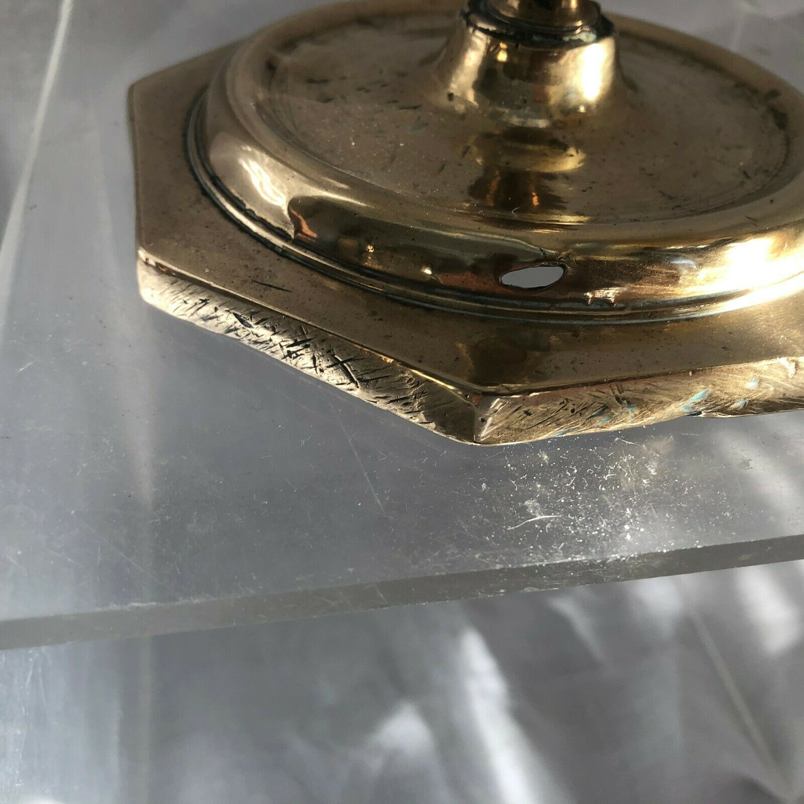 Candlestick 17th century in bronze and brass