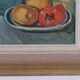 Huile sur toile suédoise « Nature morte avec Amaryllis et fruits » par A. Lindblom