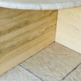 Vintage side table in travertine, circa 1980s.