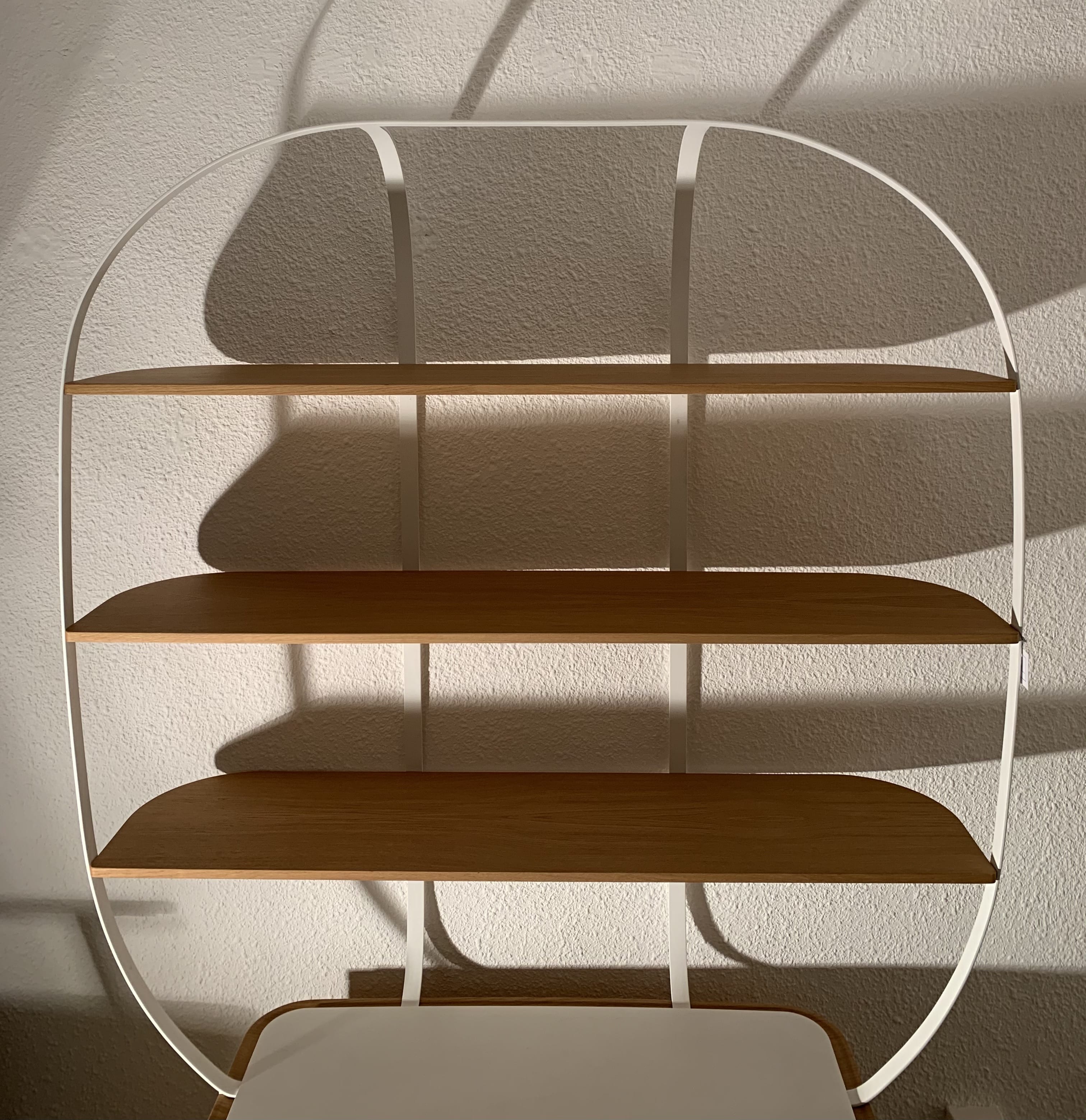 Oak and metal library