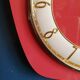 Vintage formica silent wall clock "English red Lutetia"