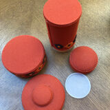 Vintage orange toilet storage boxes