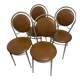 4 vintage chairs – metal & faux leather – 1960s/70s