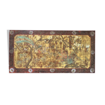 A.Bouverat Lacquered panel of Chinese inspiration hand painted 20th century