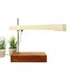 Unique XL Vintage Fluorescent Desk Lamp, Solid wooden base, Mid Century Table Lamp