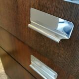 Rosewood and chrome display cabinet, 1970s-80s.