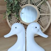 Paire de serre-livres canards vintage
