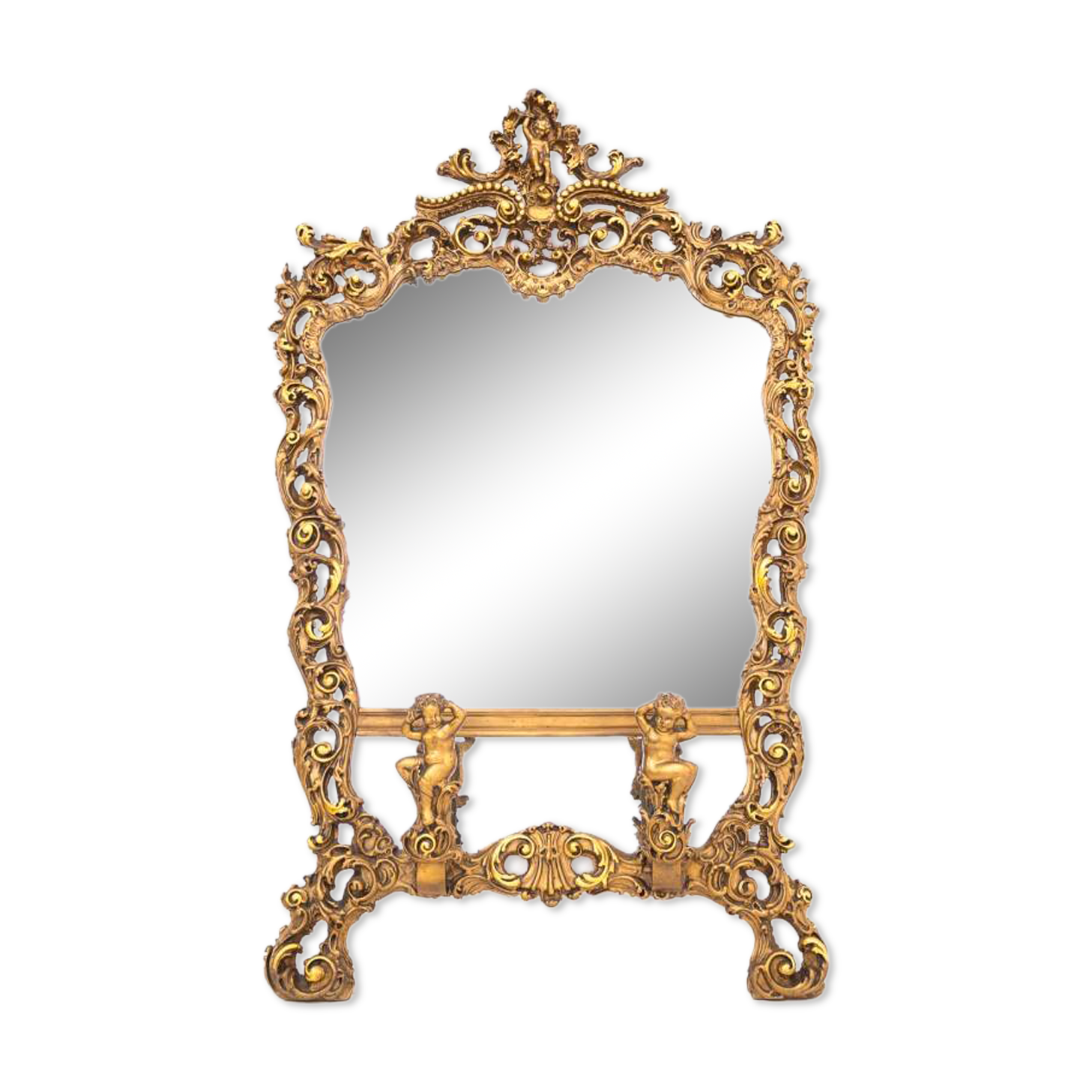 A large mirror in a gold frame, Italy, first half of the 20th century.