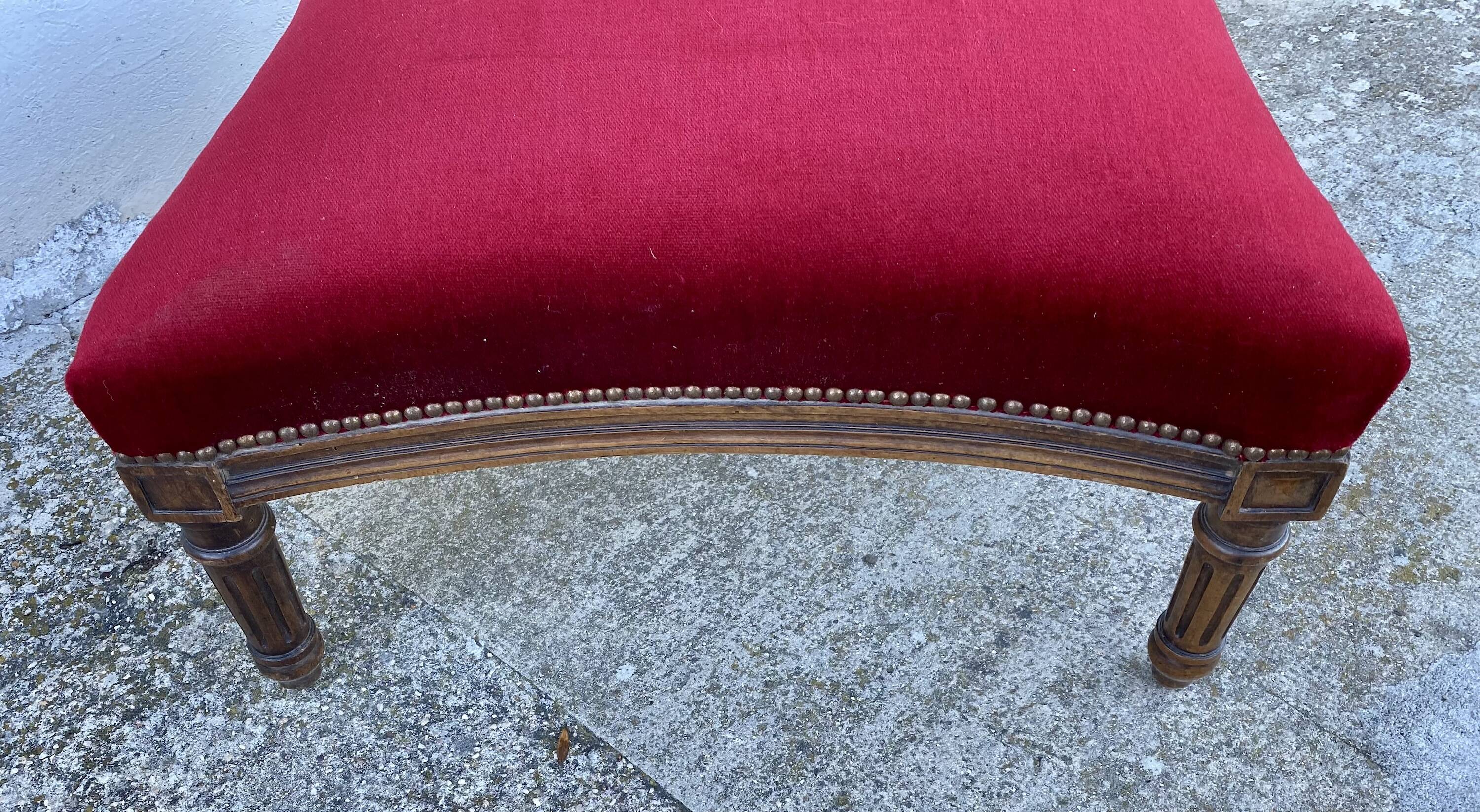 19th century two-seater pouf/footstool