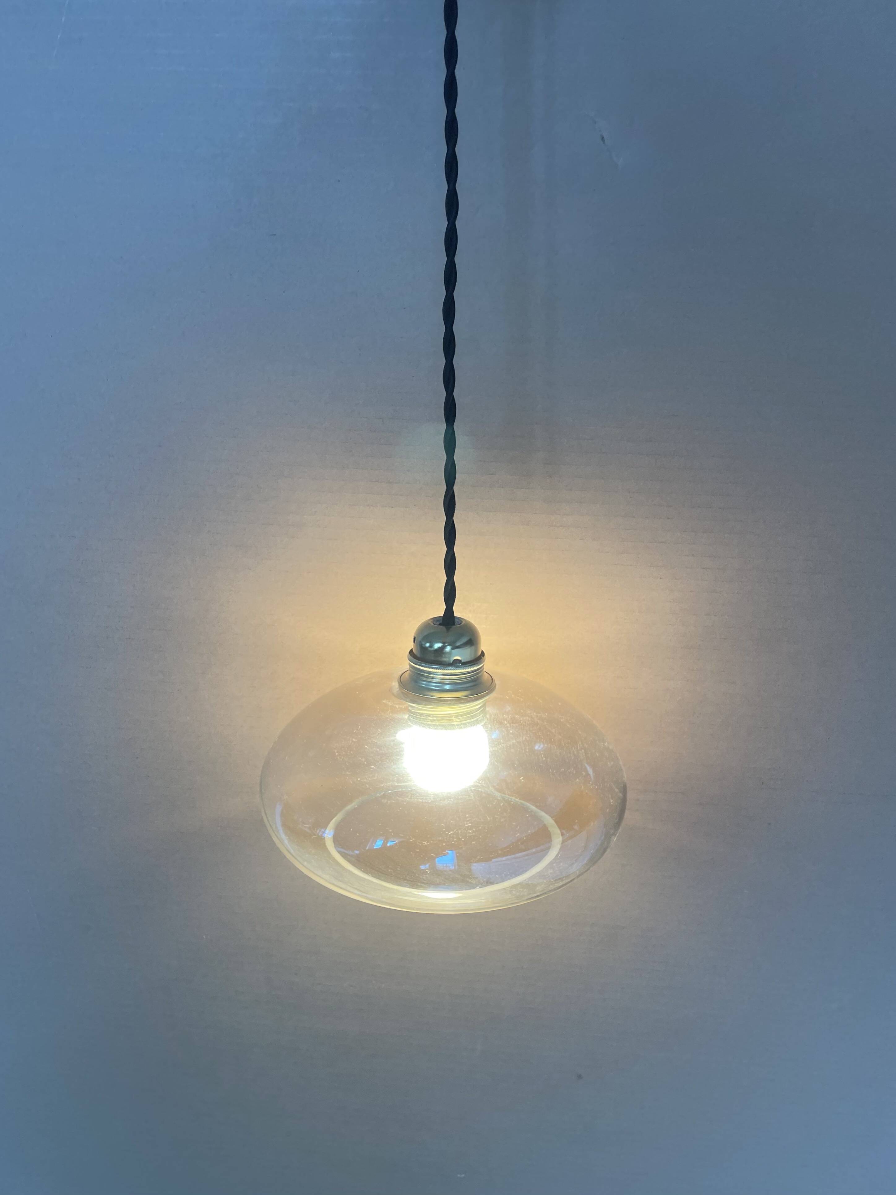 Antique amber glass pendant light