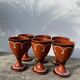 6 earthenware stemmed glasses / handcrafted ceramic work