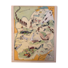 Poster old illustrated map of Savoy - JP Pinchon