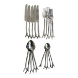 Set de 20 couverts en métal argenté brillant