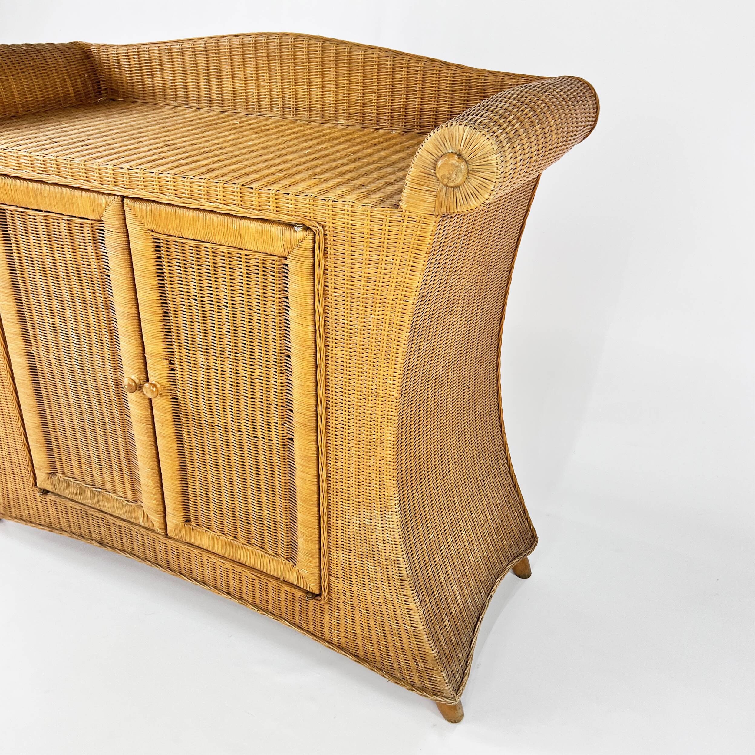 Mid-century wicker dresser, France, 1960s
