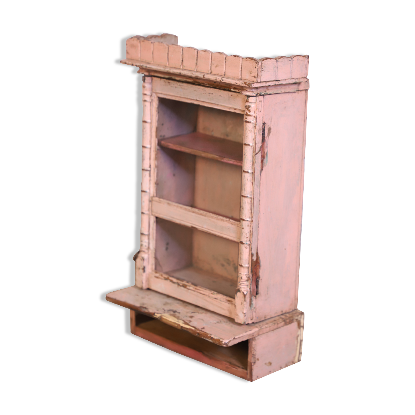 Medicine cabinet - shelf - Burmese teak wall display case