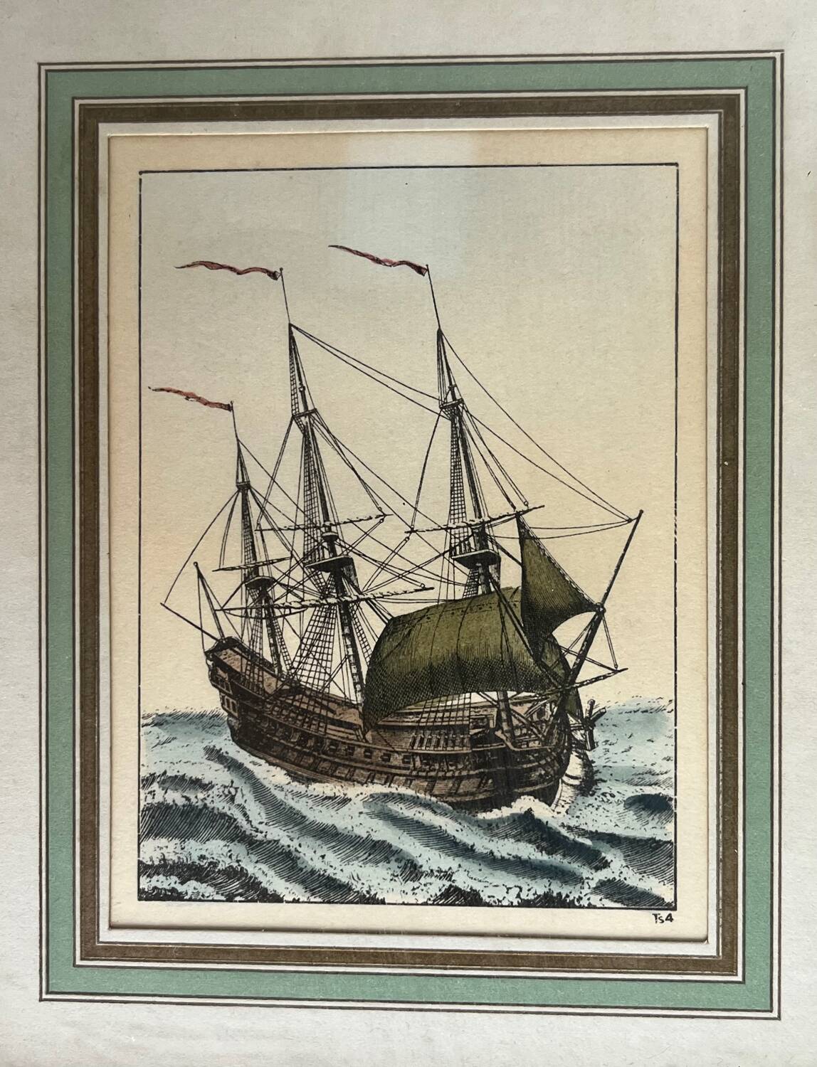 Pair of framed marine engravings