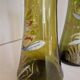 Pair of Enameled Glass Vases with Dragonflies. Unsigned Legras