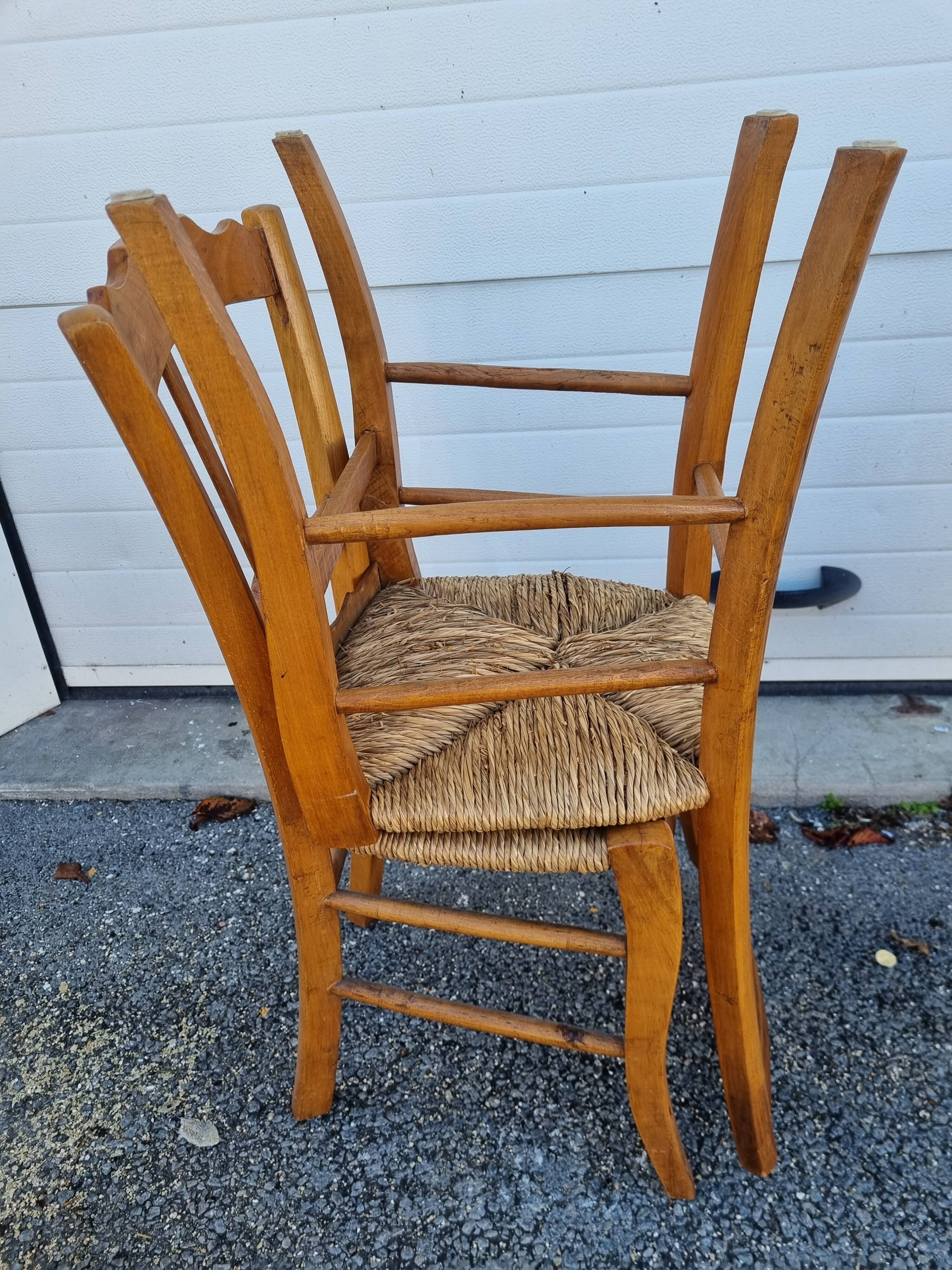 5 rustic straw chairs from 1970/80
