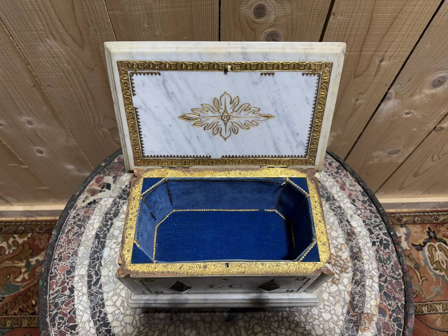 Napoleon III Marble Jewelry Box