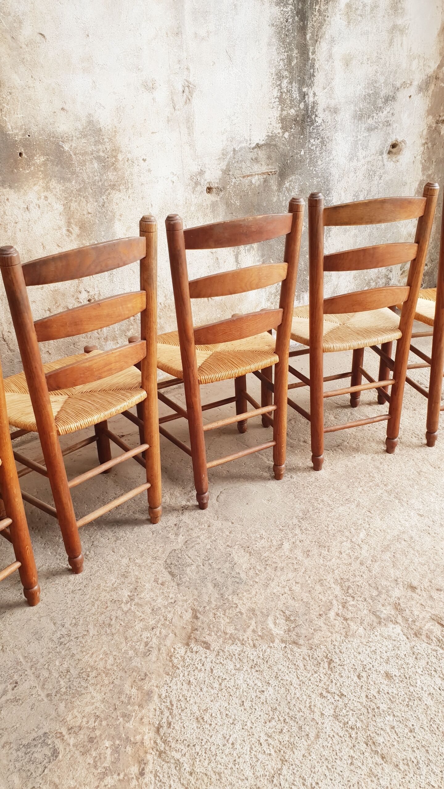 Antique chairs brutalist style