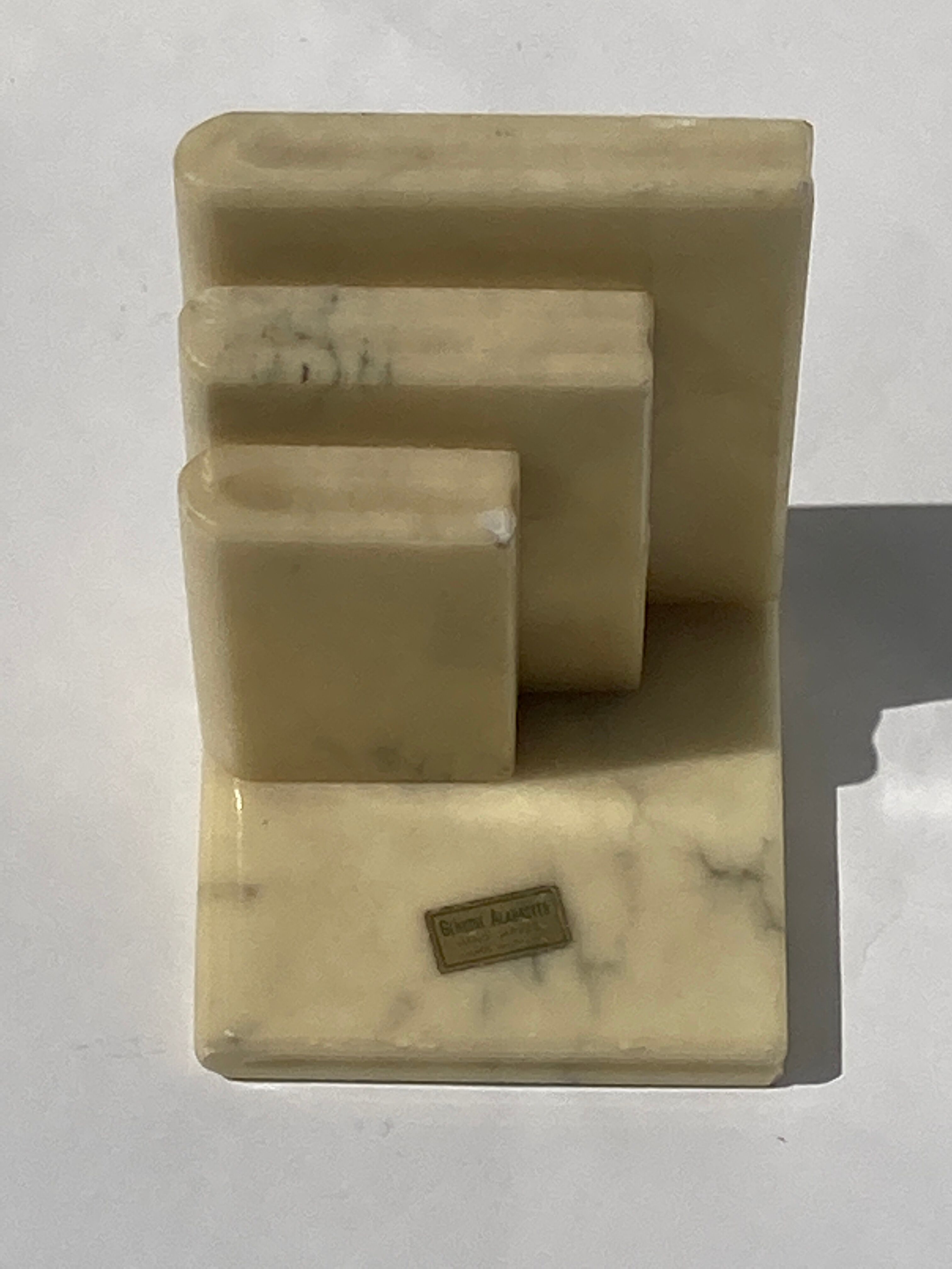 Italian alabaster book ends, 1960s