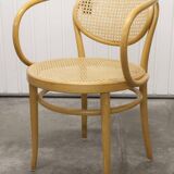 Thonet 210 R armchair in honey-coloured cane
