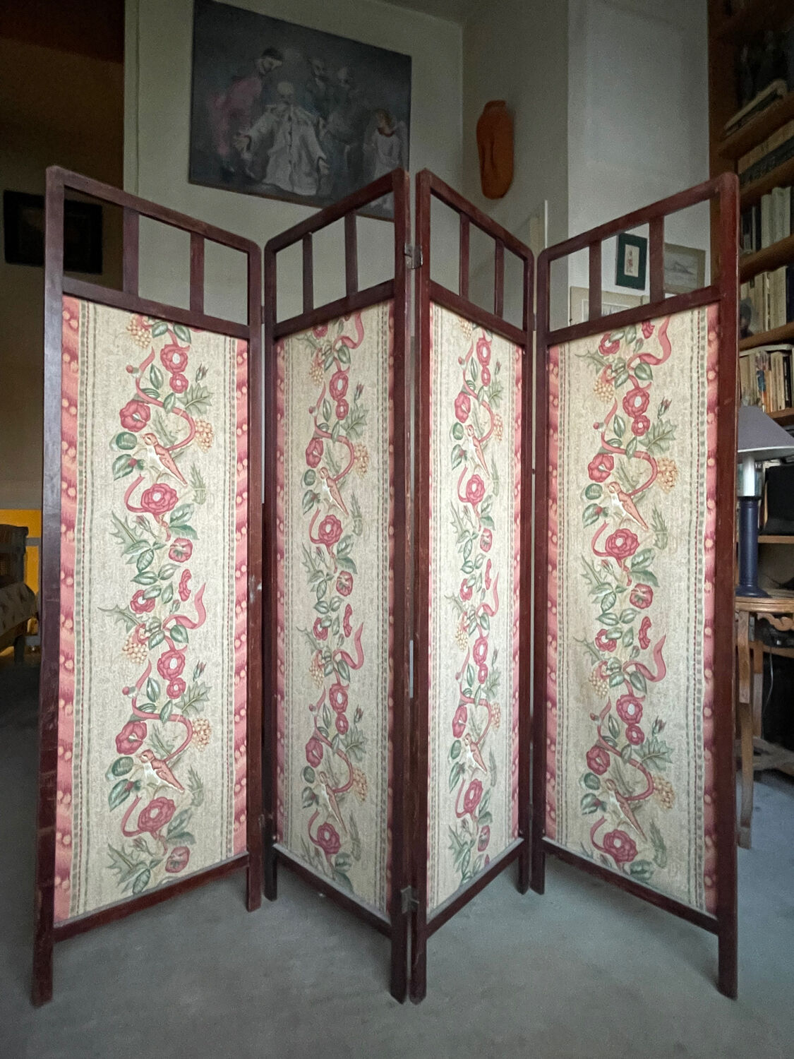 Wooden screen with canvas - Art Deco