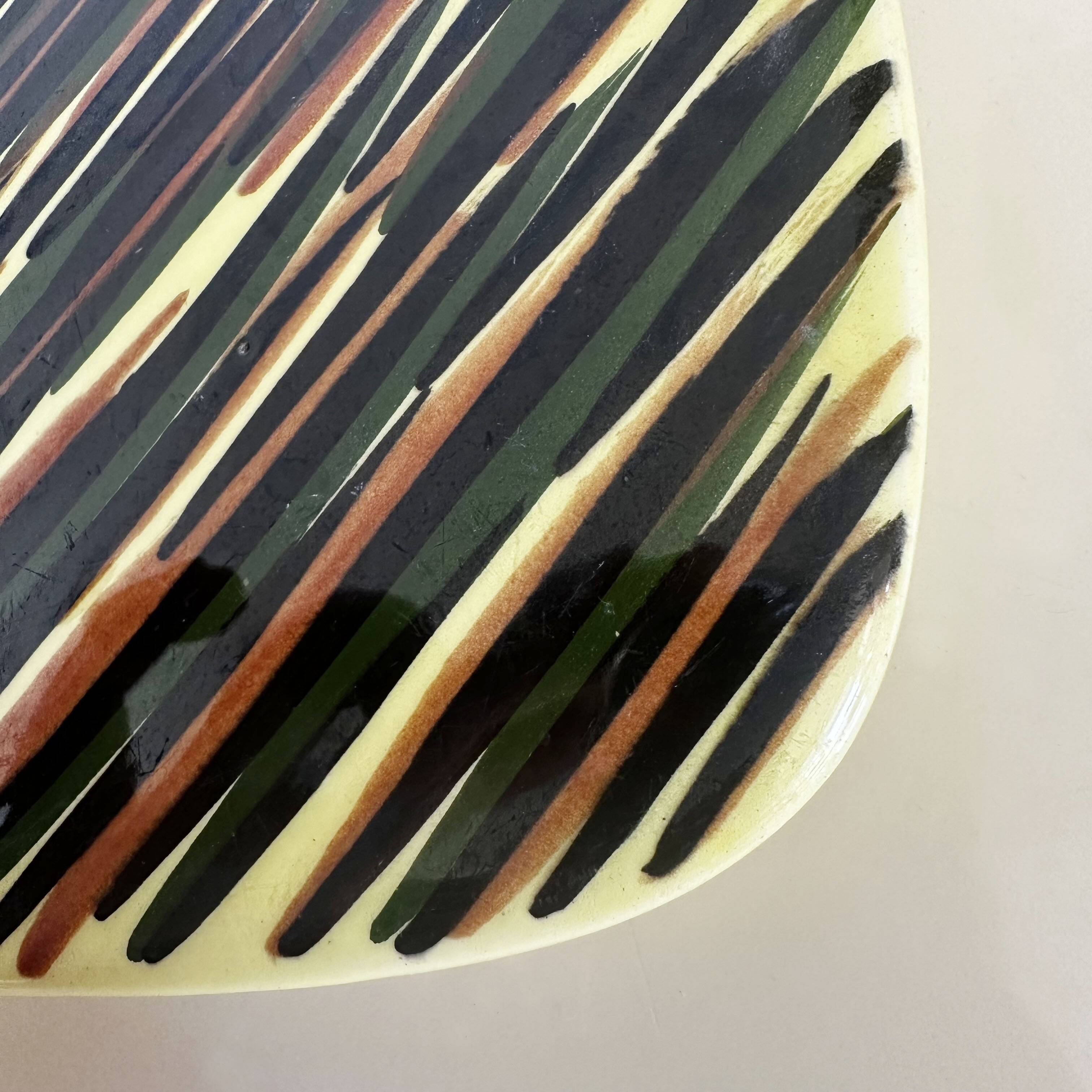 Dessous de plat vintage Saint Clément | Années 60 | Peint à la main | Vert