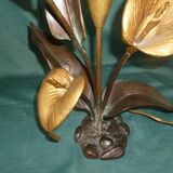 Bronze lamp with arum flowers