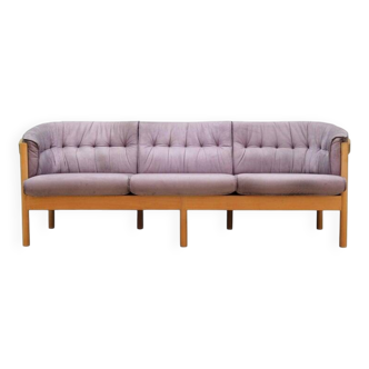 Lilac velour sofa, Danish design, 1970s, production: Denmark