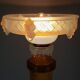 Antique opalescent glass and wood lamp, attributed to Ezan, 61 cm, C786
