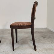 Lot de 4 chaises Thonet art déco 1930, tissu et noyer