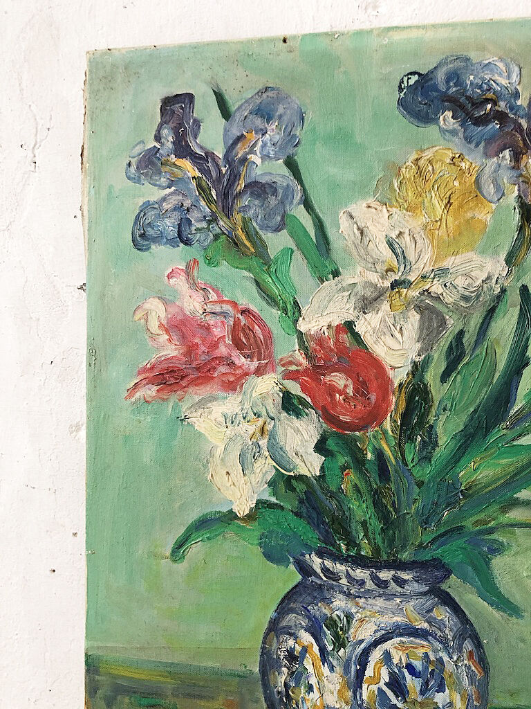 Oil painting on canvas flowers