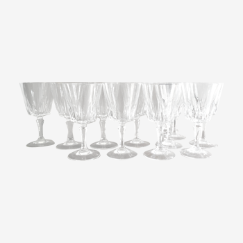 Set 12 verres à vin cristal d’Arques 1970