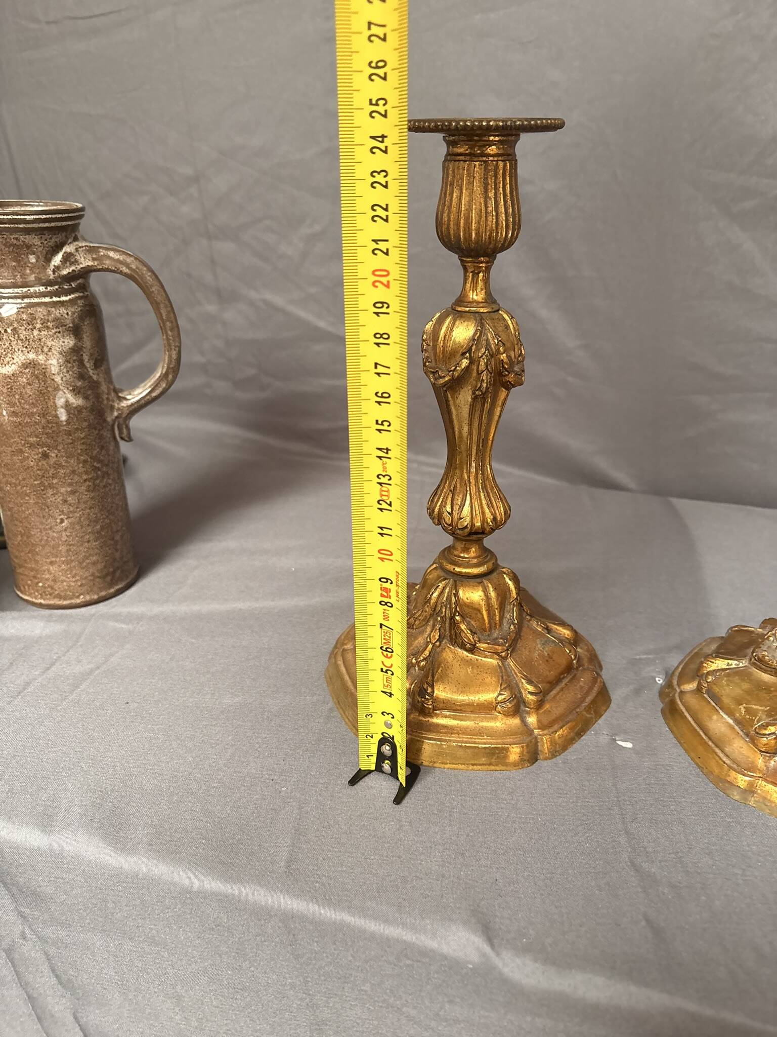 Antique Pair of Gilded Candle Holders Rocaille Rococo Louis XV Torchères