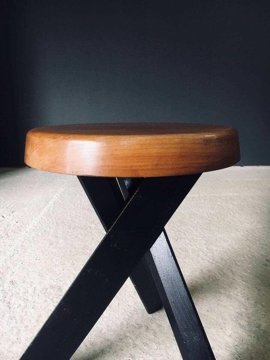 Modernist S31 Stool by Pierre Chapo, France, 1970s