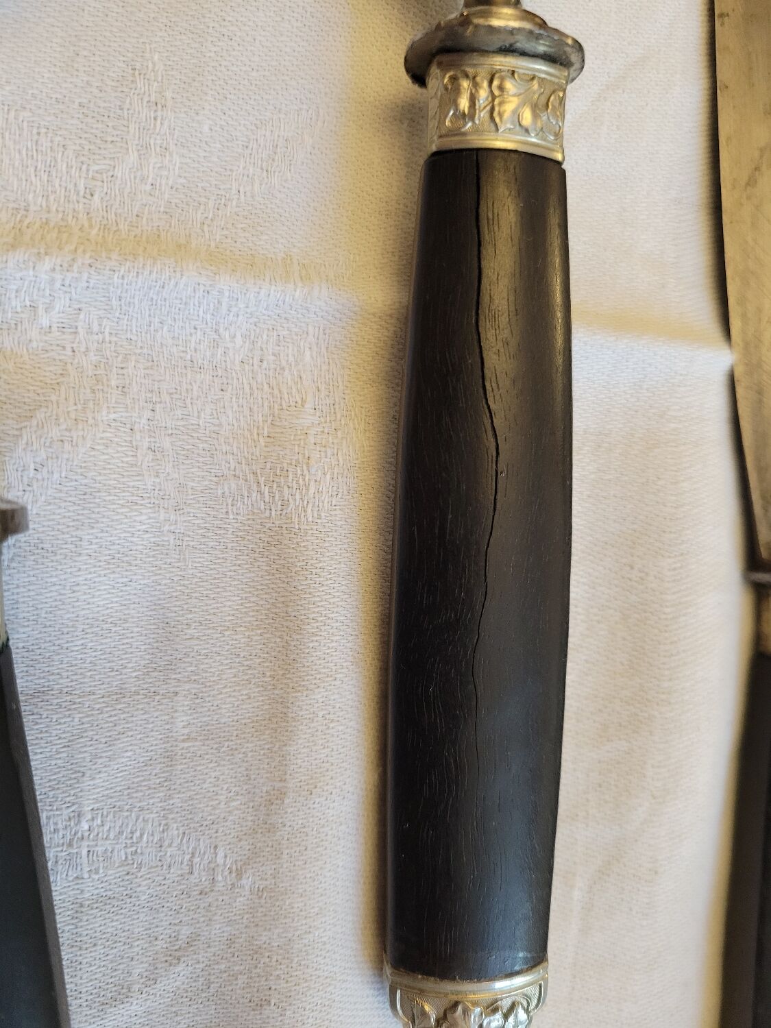 Ebony leg of lamb cutlery service, late 19th century