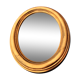 Oval mirror of 30 x 24 cm with its golden entourage of biedermeier
