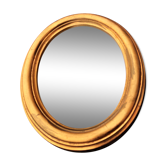 Oval mirror of 30 x 24 cm with its golden entourage of biedermeier