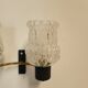 Vintage Arlus wall lights in glass and brass from the 1970s.