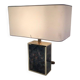 Lamp in gilded metal and stylized glass. In the style of Aldo Tura
