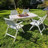 Set armchairs and garden table vintage circa 1970 R Gleizes